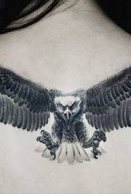 back domineering eagle tattoo pattern