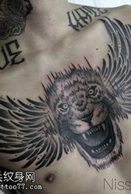 татуировка тигра на крыльях 129277 - рукопись акварель граффити татуировка тигра