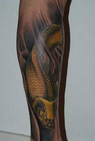 modello del tatuaggio del calamaro della gamba