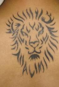 back black minimalist tribal lion tattoo picture