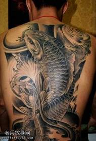 back black squid tattoo pattern