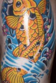 Taille Seite Koi Karpfen mit Kirschblüte Tattoo-Muster