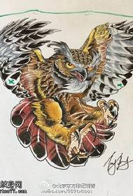 domineering eagle manuscript tattoo pattern