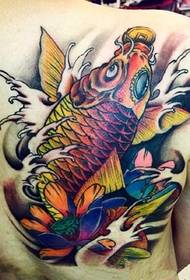 კლასიკური ლამაზი squid lotus tattoo
