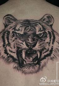 back black gray traditional tiger tattoo pattern