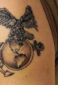 arm eagle globe tattoo pattern