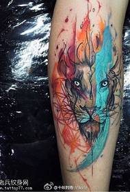 blauzdos rašalas tigro tatuiruotės modelis