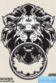 manuscript lion tattoo pattern