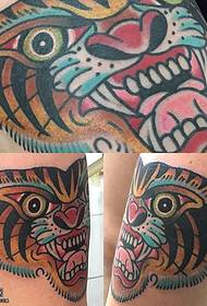 calf tiger tattoo pattern