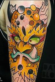shoulder painted cartoon tiger tattoo pattern