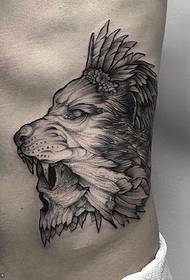 abdomen classic lion tattoo pattern