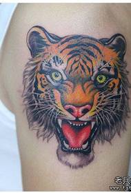 boys arms good looking Colored tiger head tattoo pattern
