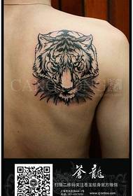 popular back tiger head tattoo pattern