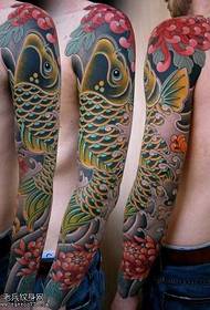 rankos aukso kalmarų tatuiruotės modelis