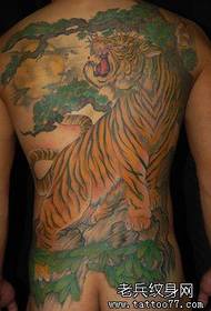 male back super handsome back on the mountain tiger tattoo pattern