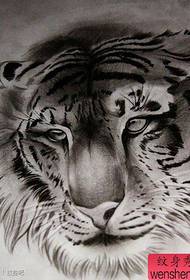 naskah tato kepala harimau kusam