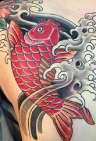 το σχέδιο τατουάζ koi συμβολίζει το ευοίωνο μοτίβο τατουάζ koi