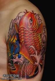 arm red squid tattoo pattern
