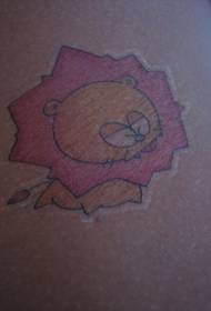 shoulder color Cartoon lion tattoo pattern