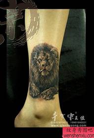 leg classic pop lion tattoo pattern