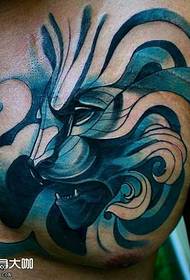 chest Basket color lion tattoo pattern