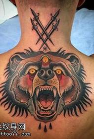 modèle de tatouage tigre épaule poignard