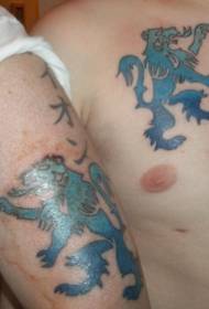 plavi minimalistički uzorak tetovaže lava