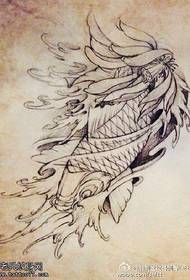 classic sketch squid lotus tattoo pattern