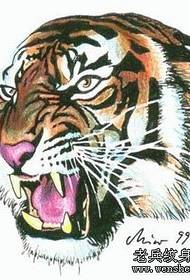 Tiger Tattoo Pattern: Farba Tiger Head Tattoo Pattern Tattoo Obrázok