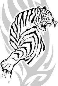 Totem Tiger Tattoo Pattern Immagine