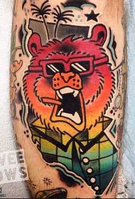 padrão de tatuagem perna legal leão