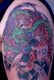 malaking braso tiger berde dragon tattoo pattern