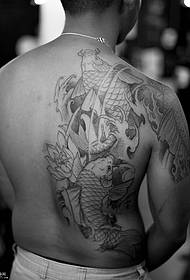 Back squid tattoo pattern