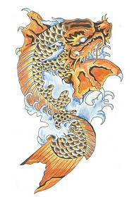 beautiful colored squid tattoo pattern manuscript
