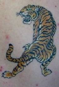 Uphill Tiger Painted Tattoo Pattern
