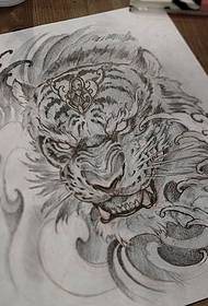 fierce tiger tattoo pattern manuscript