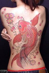 повний червоний візерунок татуювання кальмарів