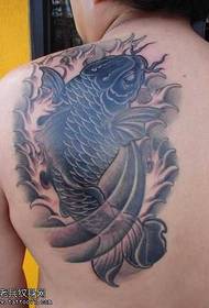 shoulder black squid tattoo pattern