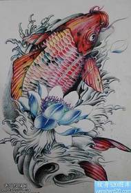 mudellu tradiziunale di tatuaggi di calamar di lotus