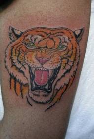 classic roaring tiger tattoo pattern