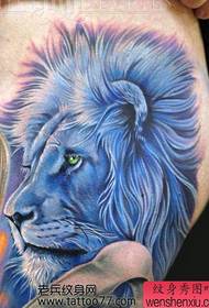 cool color lion head tattoo pattern