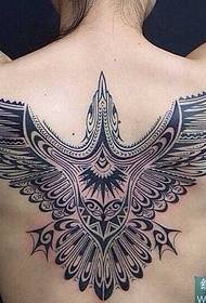 Natrag orao krila Tattoo pattern