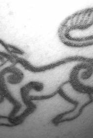 lion black line tattoo pattern