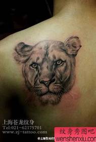 male shoulder back popular handsome lion head tattoo pattern