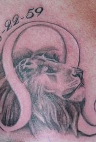 задняя коричневая татуировка знак зодиака Лев