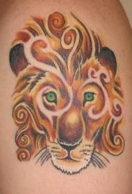 shoulder colored lion head Tattoo picture
