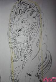 sculpture style lion tattoo manuscript picture