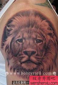 padrão de tatuagem cabeça de leão: braço super dominador padrão de tatuagem cabeça de leão