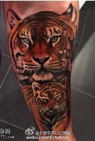 tiger tattoo pattern on the calf