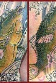 abdominal klassisk stor bläckfisk tatuering mönster